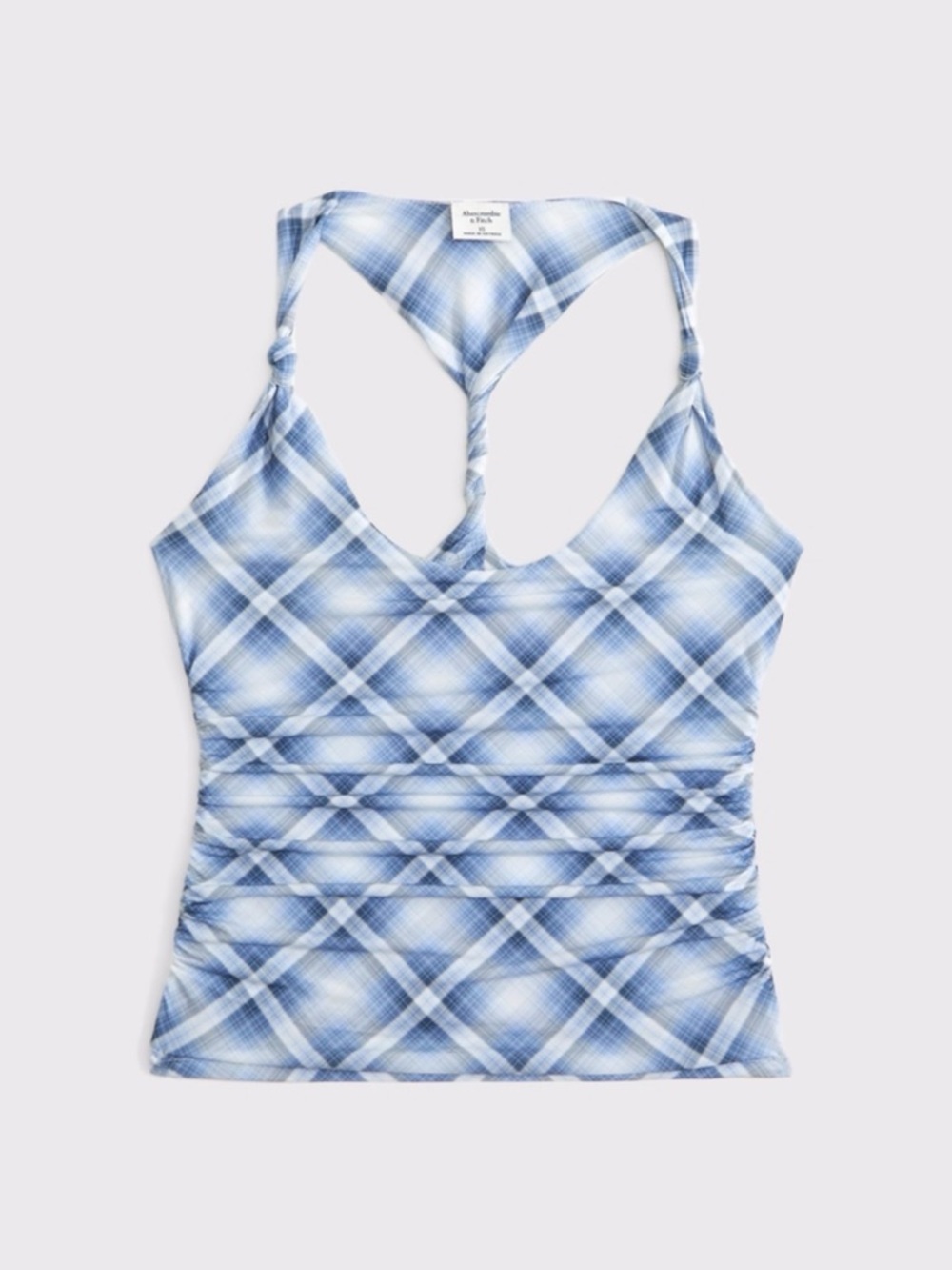 Abercrombie & Fitch Blue Plaid Racerback Tank
